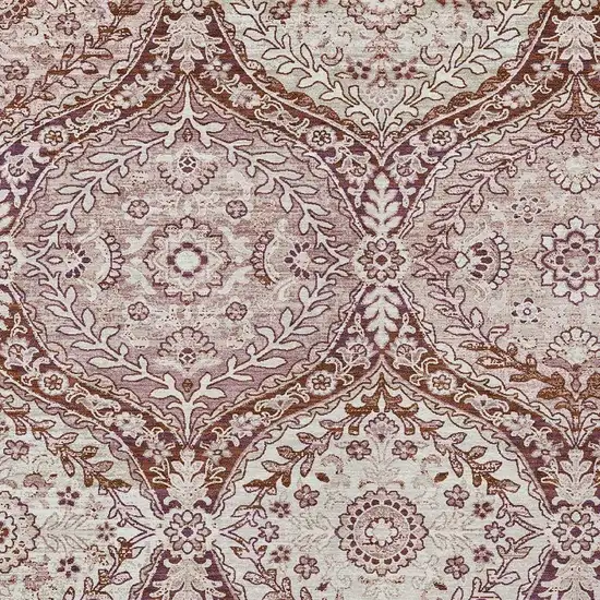 Pink And Green Ogee Washable Indoor Outdoor Area Rug Photo 3