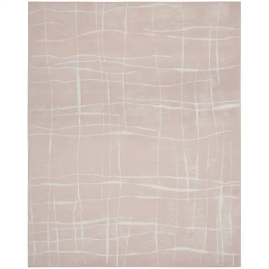 Pink And Ivory Abstract Distressed Area Rug Photo 2