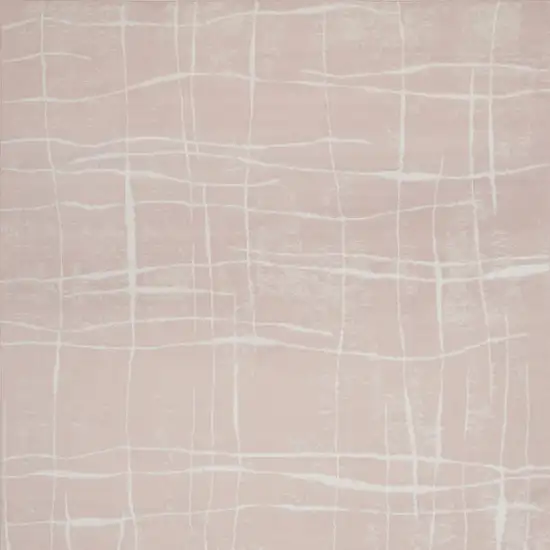 Pink And Ivory Abstract Distressed Area Rug Photo 8