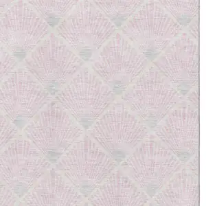 Photo of Pink And Ivory Abstract Geometric Washable Area Rug With UV Protection