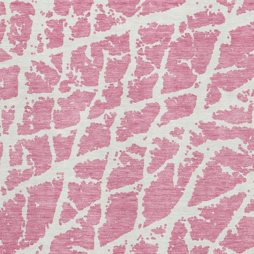 Pink And Ivory Abstract Washable Area Rug With UV Protection Photo 3