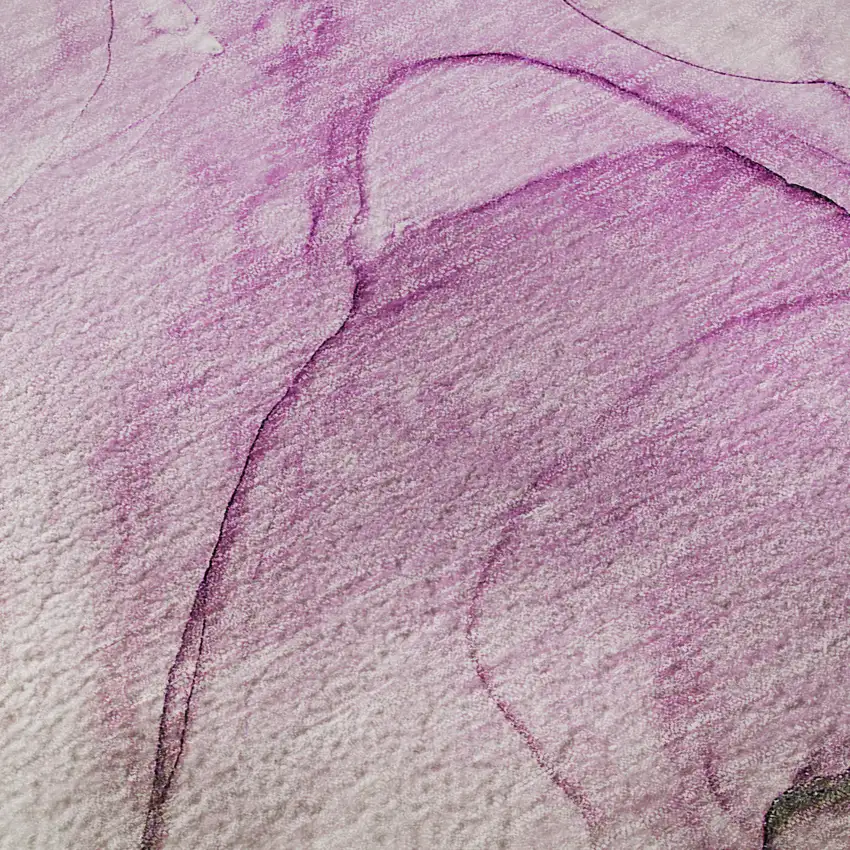 Pink And Ivory Abstract Washable Area Rug With UV Protection Photo 3