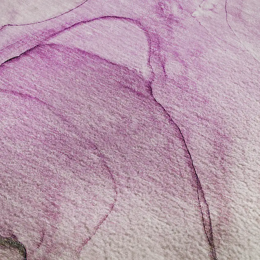 Pink And Ivory Abstract Washable Area Rug With UV Protection Photo 5