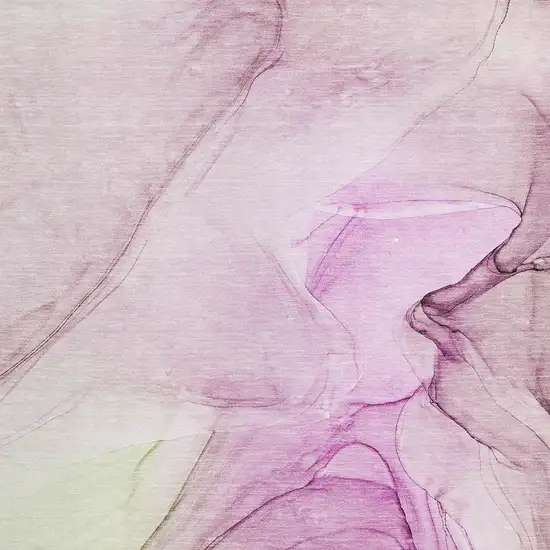 Pink And Ivory Abstract Washable Area Rug With UV Protection Photo 7