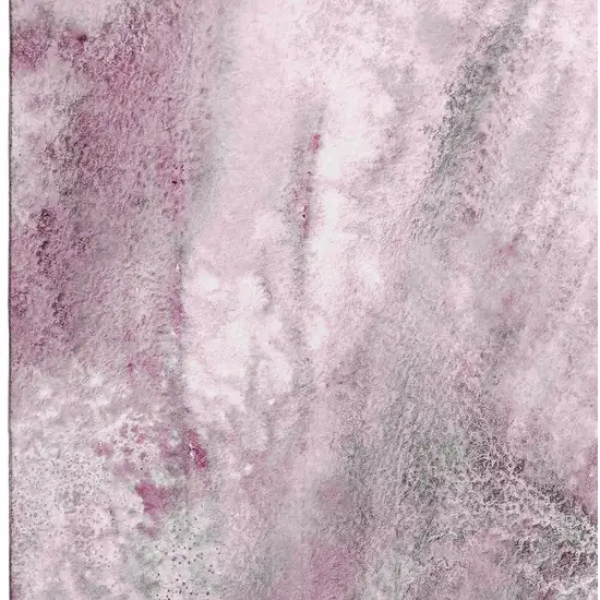 Pink And Ivory Abstract Washable Area Rug With UV Protection Photo 4
