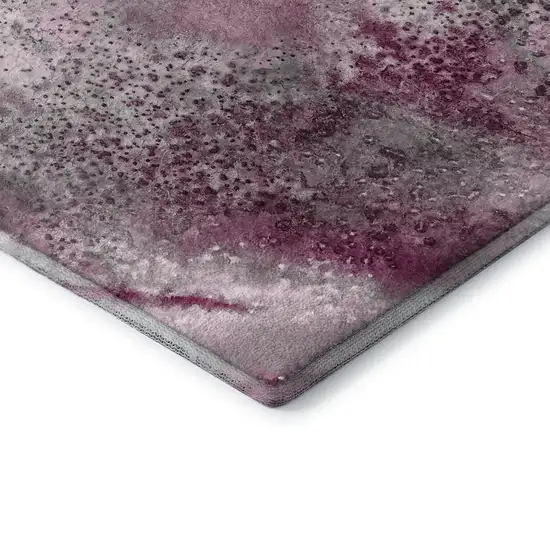 Pink And Ivory Abstract Washable Area Rug With UV Protection Photo 7