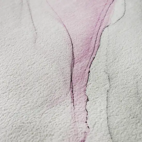 Pink And Ivory Abstract Washable Area Rug With UV Protection Photo 3