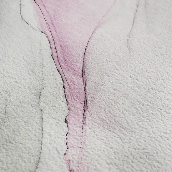 Pink And Ivory Abstract Washable Area Rug With UV Protection Photo 4