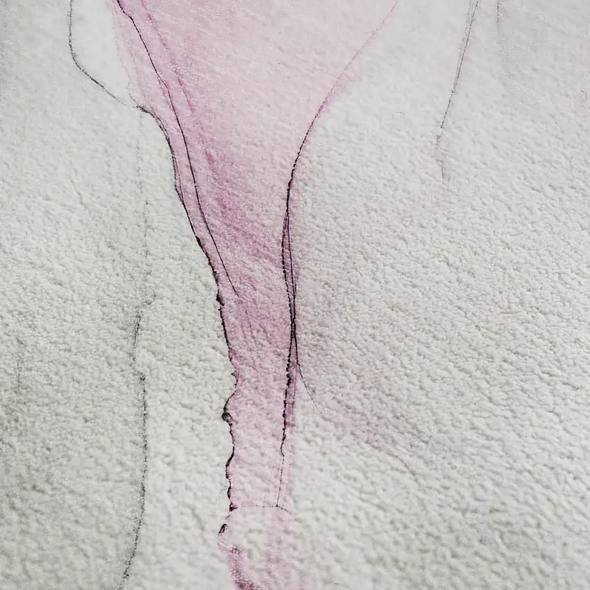 Pink And Ivory Abstract Washable Area Rug With UV Protection Photo 4