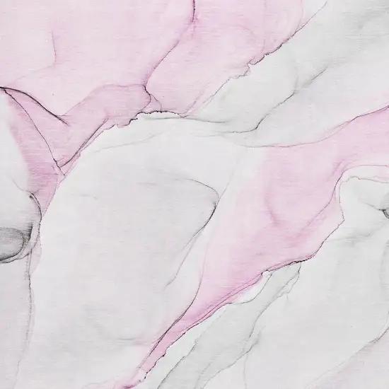 Pink And Ivory Abstract Washable Area Rug With UV Protection Photo 3