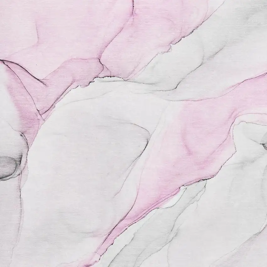 Pink And Ivory Abstract Washable Area Rug With UV Protection Photo 3