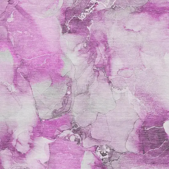 Pink And Ivory Abstract Washable Area Rug With UV Protection Photo 3