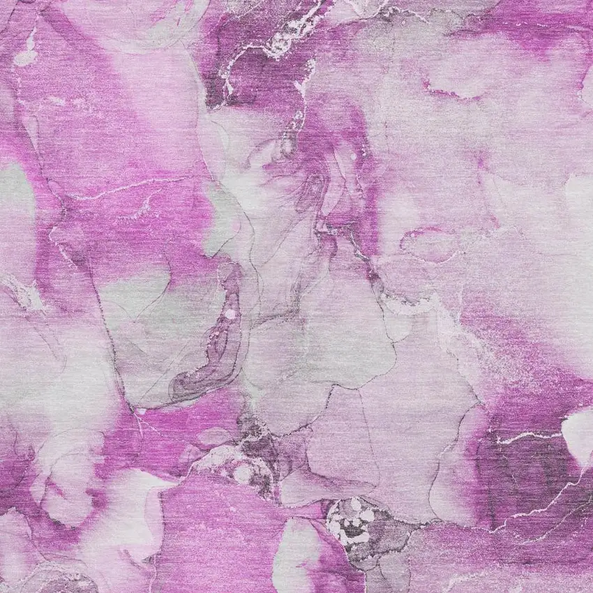 Pink And Ivory Abstract Washable Area Rug With UV Protection Photo 3