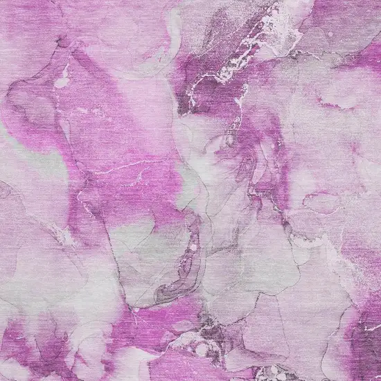 Pink And Ivory Abstract Washable Area Rug With UV Protection Photo 3