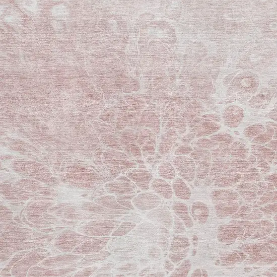 Pink And Ivory Abstract Washable Area Rug With UV Protection Photo 3