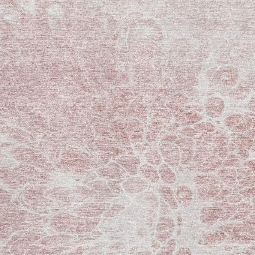 Pink And Ivory Abstract Washable Area Rug With UV Protection Photo 3