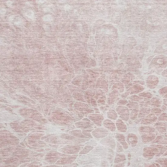 Pink And Ivory Abstract Washable Area Rug With UV Protection Photo 3