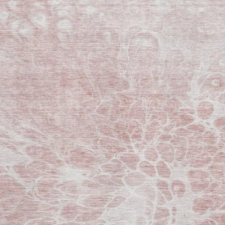 Pink And Ivory Abstract Washable Area Rug With UV Protection Photo 3