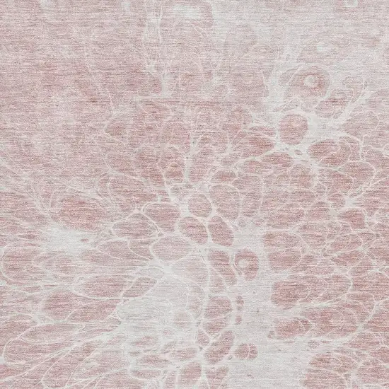 Pink And Ivory Abstract Washable Area Rug With UV Protection Photo 3
