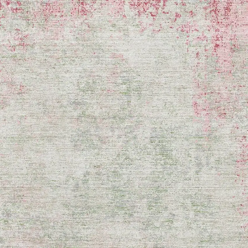 Pink And Ivory Abstract Washable Area Rug With UV Protection Photo 2