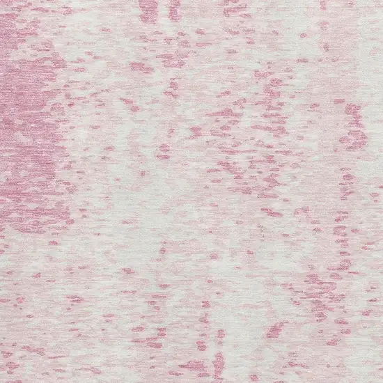 Pink And Ivory Abstract Washable Area Rug With UV Protection Photo 3
