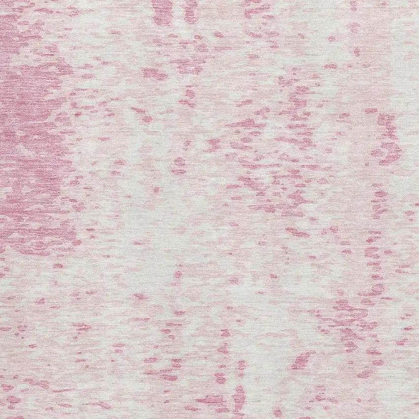 Pink And Ivory Abstract Washable Area Rug With UV Protection Photo 3