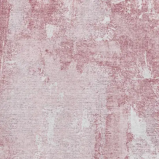 Pink And Ivory Abstract Washable Area Rug With UV Protection Photo 3