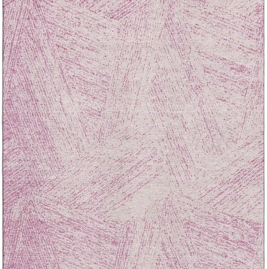 Pink And Ivory Abstract Washable Area Rug With UV Protection Photo 4