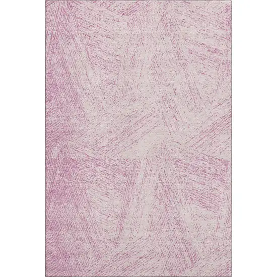Pink And Ivory Abstract Washable Area Rug With UV Protection Photo 5