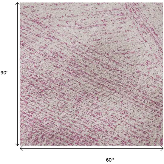 Pink And Ivory Abstract Washable Area Rug With UV Protection Photo 9