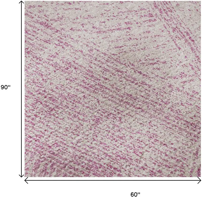 Pink And Ivory Abstract Washable Area Rug With UV Protection Photo 9