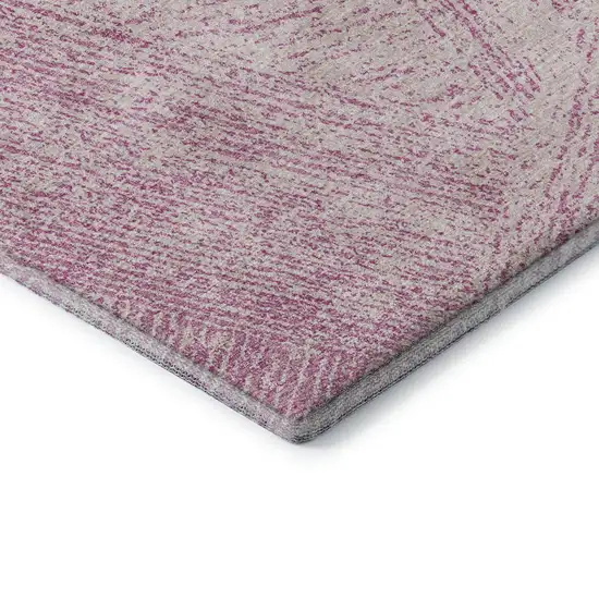 Pink And Ivory Abstract Washable Area Rug With UV Protection Photo 8