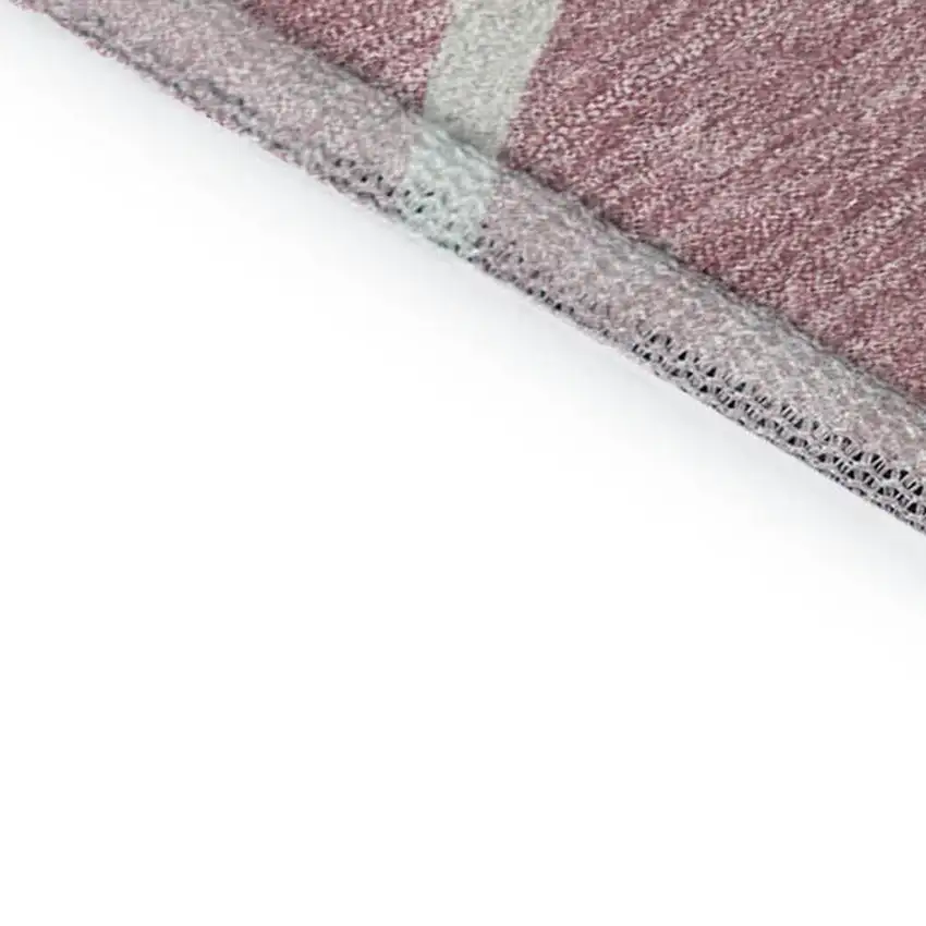 Pink And Ivory Abstract Washable Area Rug With UV Protection Photo 7