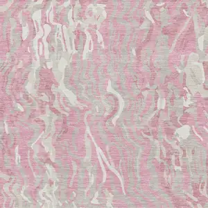 Photo of Pink And Ivory Abstract Washable Area Rug With UV Protection