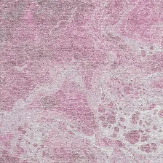 Pink And Ivory Abstract Washable Area Rug With UV Protection Photo 2