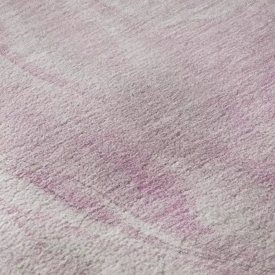 Pink And Ivory Abstract Washable Area Rug With UV Protection Photo 8