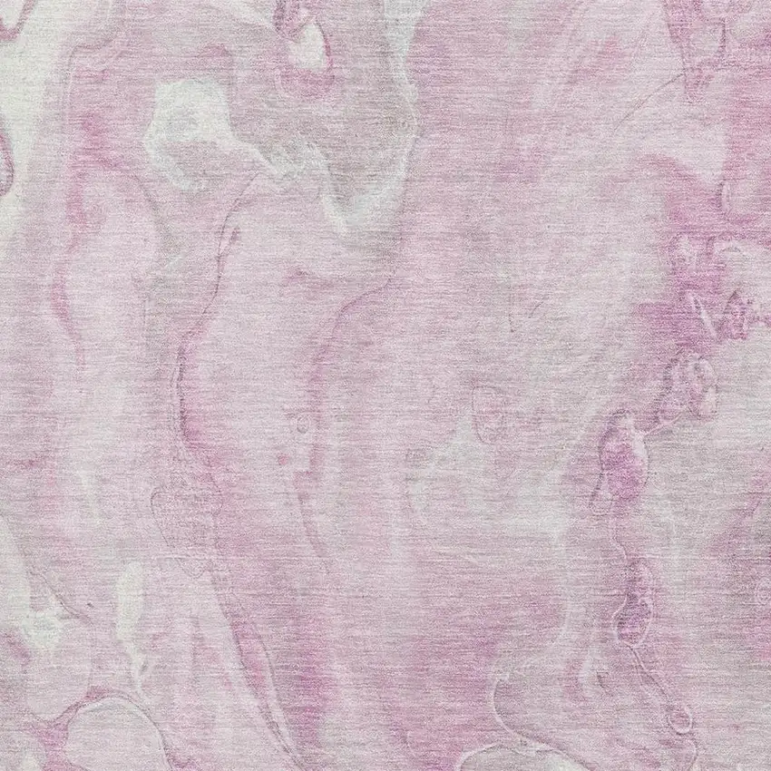 Pink And Ivory Abstract Washable Area Rug With UV Protection Photo 2