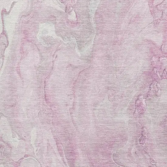 Pink And Ivory Abstract Washable Area Rug With UV Protection Photo 2