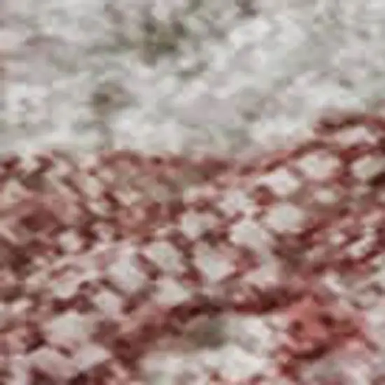 Pink And Ivory Abstract Washable Area Rug With UV Protection Photo 1