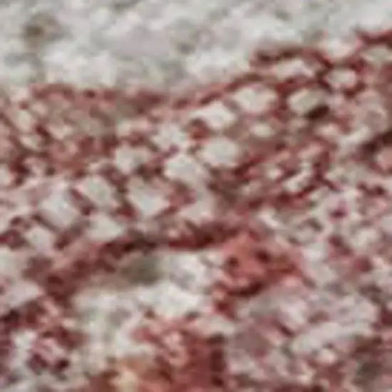 Pink And Ivory Abstract Washable Area Rug With UV Protection Photo 1