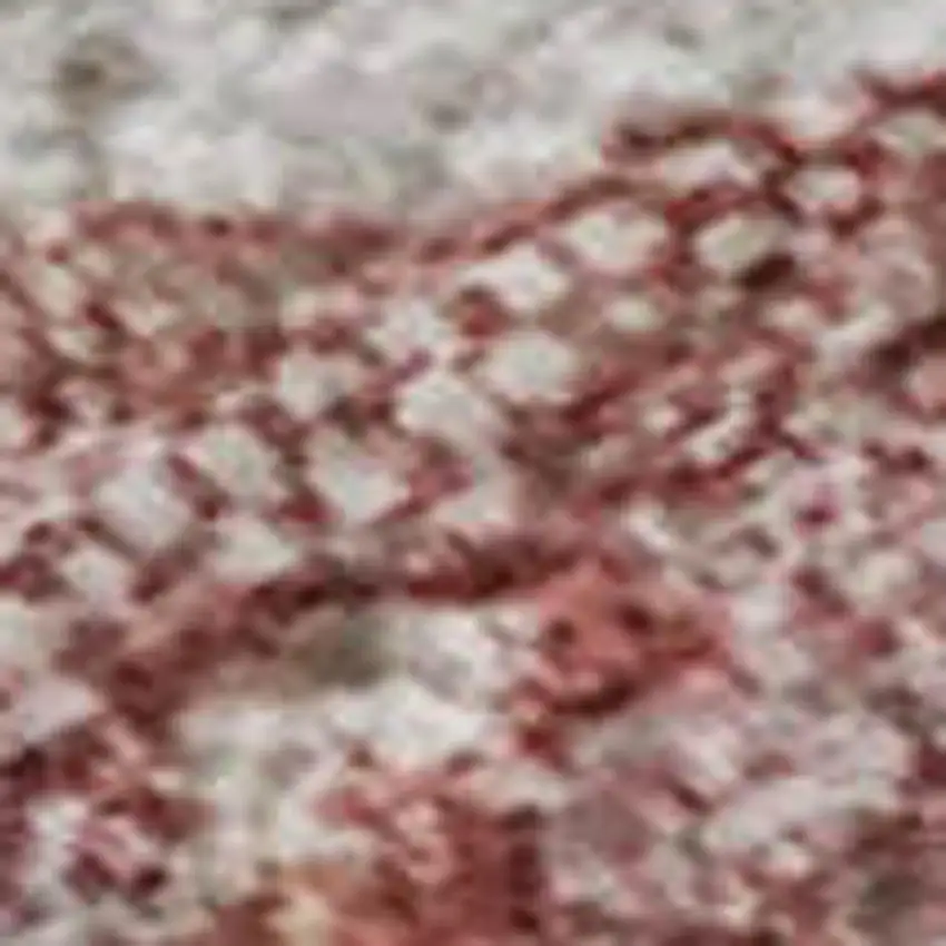 Pink And Ivory Abstract Washable Area Rug With UV Protection Photo 1