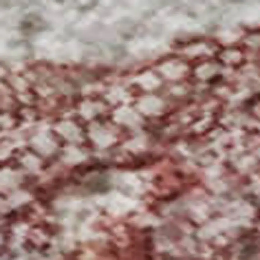 Pink And Ivory Abstract Washable Area Rug With UV Protection Photo 1