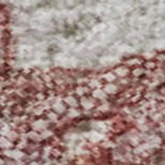 Pink And Ivory Abstract Washable Area Rug With UV Protection Photo 4