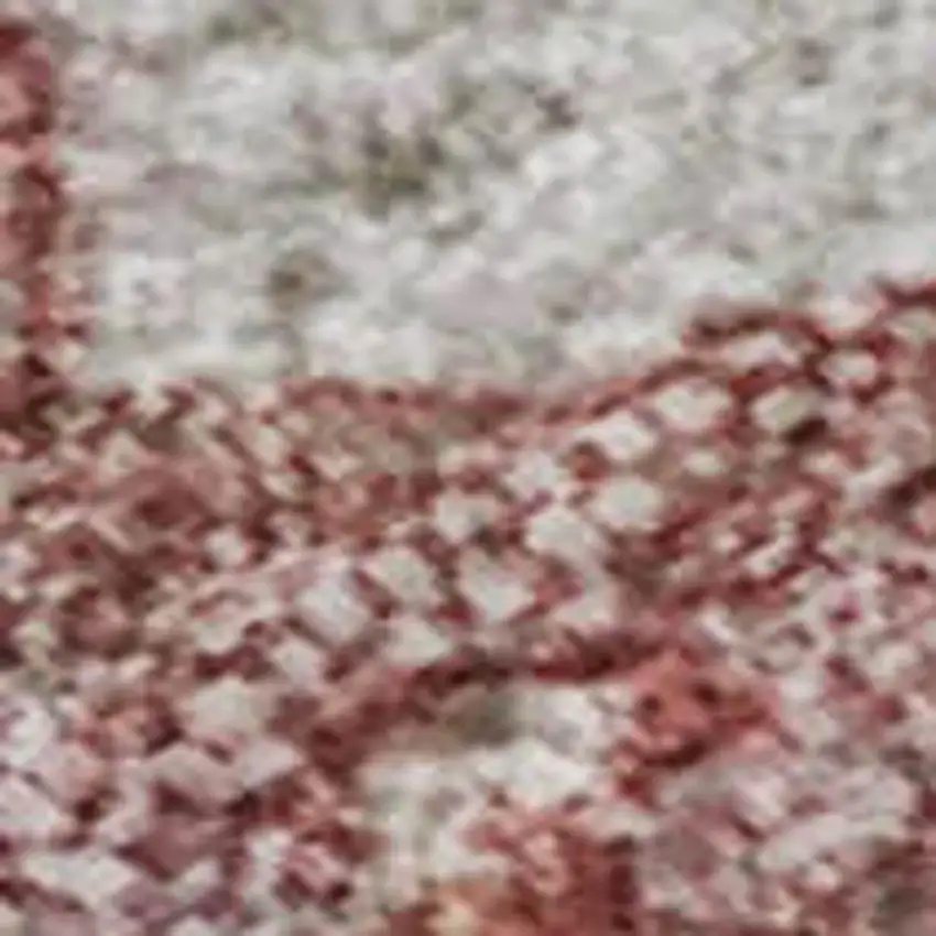 Pink And Ivory Abstract Washable Area Rug With UV Protection Photo 4