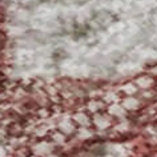 Pink And Ivory Abstract Washable Area Rug With UV Protection Photo 1