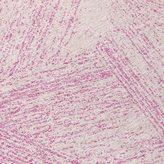 Pink And Ivory Abstract Washable Indoor Outdoor Area Rug Photo 7