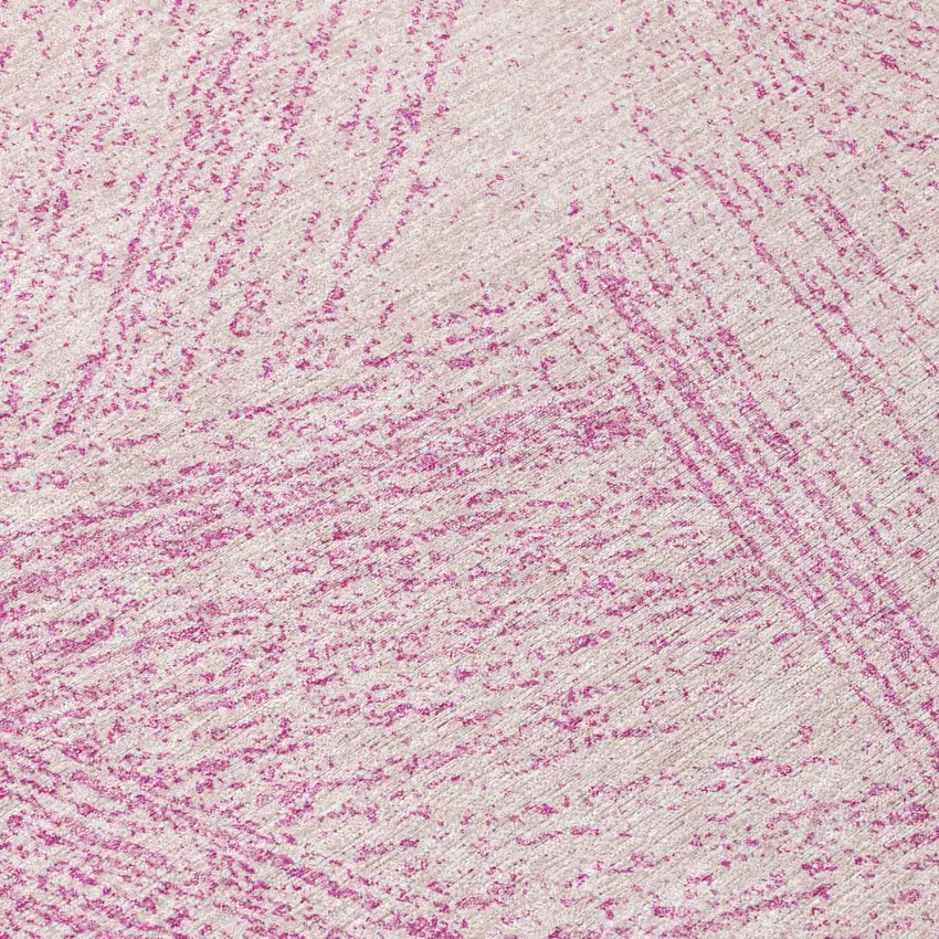 Pink And Ivory Abstract Washable Indoor Outdoor Area Rug Photo 7