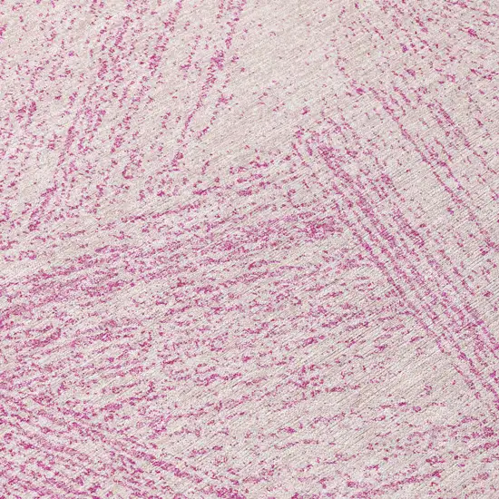 Pink And Ivory Abstract Washable Indoor Outdoor Area Rug Photo 7