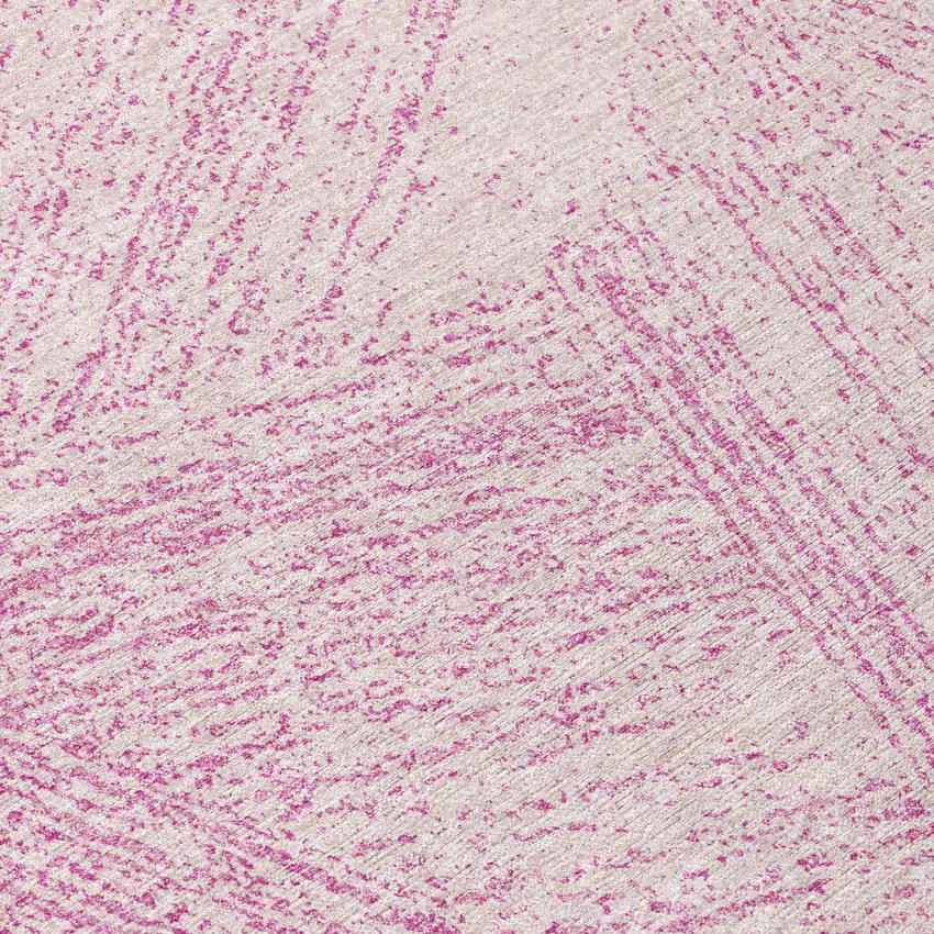 Pink And Ivory Abstract Washable Indoor Outdoor Area Rug Photo 7