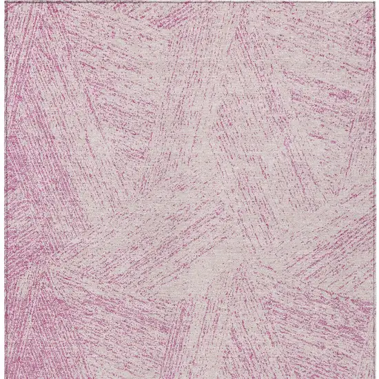 Pink And Ivory Abstract Washable Indoor Outdoor Area Rug Photo 4